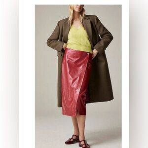 NWT- J.Crew Collection Wrap Skirt in faux patent leather- Size 2